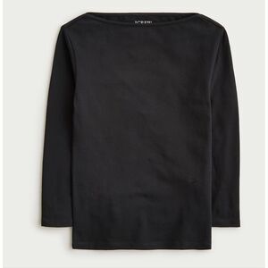 J. Crew Ballet-sleeve top in lightweight stretch cotton blend Black NWT size Med